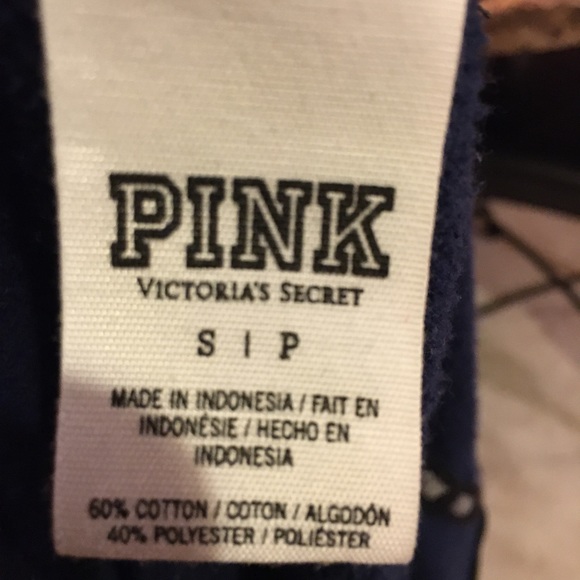 PINK sweatshirt zip up Hoodie navy blue - Picture 6 of 6